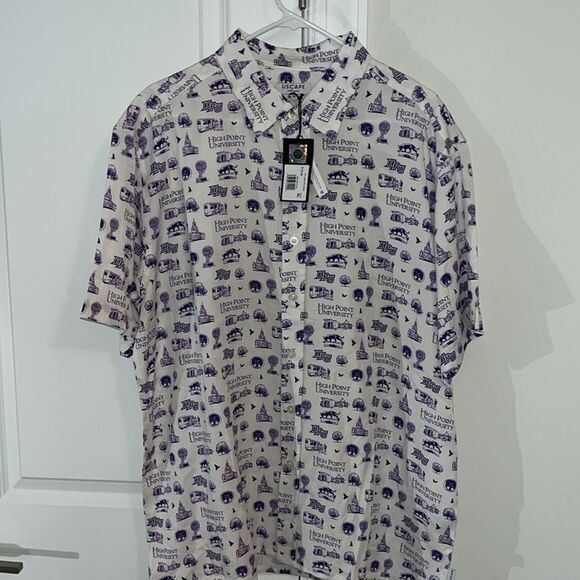 New HPU High Point University Graphic print Prowler Purple Panther Summer Shirt - Picture 1 of 5